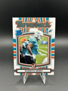 2025 Panini Donruss Kenneth Grant Throwback Rated Rookie #27 Dolphins - Picture 1 of 2