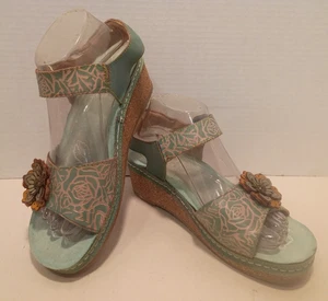 Sandali in pelle goffrata L'ARTISTE by Spring Step "Cuteness" taglia 9US/40EU - Foto 1 di 11