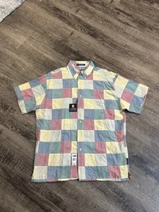 Neu mit Etikett Vintage 90er Chaps Ralph Lauren Colorblock Hemd Knopfleiste Größe Large - Bild 1 von 9