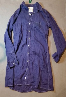 Frank & Eileen Murphy Blue Denim Linen Dress Casual Button Long Sleeve Large - Image 1 of 4