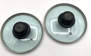 Menge 2 Klarglas Deckel für Topf oder Bratpfannen Einer ist 6 1/4" Einer ist 6 3/4" Durchmesser - Bild 1 von 7