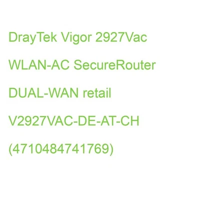 DrayTek Vigor 2927Vac WLAN-AC SecureRouter DUAL-WAN retail V2927VAC-DE-AT-CH (47 - Bild 1 von 2