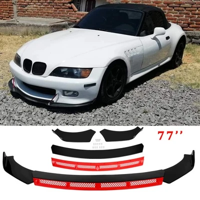 Para Z3 Z4 Z8 para-choque dianteiro brilhante spoiler labial divisor queixo vermelho kit parte inferior do corpo - Imagem 1 de 4