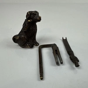 Vintage Brass Retriever Dog Lock with Key 3” Rare - Picture 1 of 3
