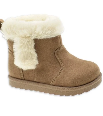 Botas de piel de oveja sintética Wonder Nation para niñas, talla 2 (se adapta aproximadamente a 3 meses) Foto 1 de 4