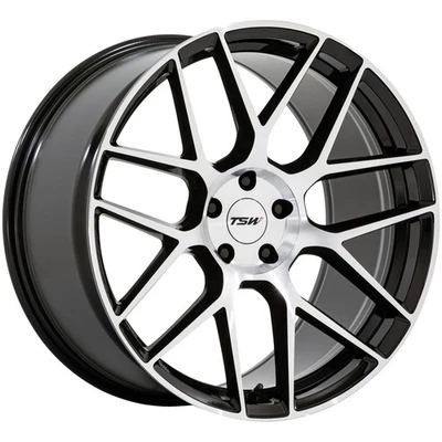 TSW TW002 Lasarthe 18x10.5 5x112 +35mm Black/Machined Wheel Rim 18" Inch Foto 1 de 4
