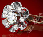 European Style Diamond Flower Earrings 14K Rose And White Gold .98Ct Diamond