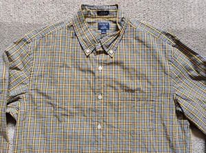 J Crew Shirt Men Large Slim Untucked Flex Wash Yellow Plaid Button Up - Picture 1 of 8