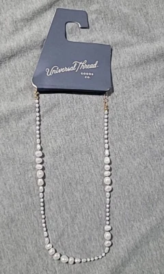 Mixed Shape Simulated Pearl Beaded Necklace - Universal Thread Ivory 16" - 18" - Image 1 of 4