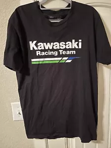 T-Shirt Kawasaki Racing Team Black Short Sleeve Size Medium - Picture 1 of 3