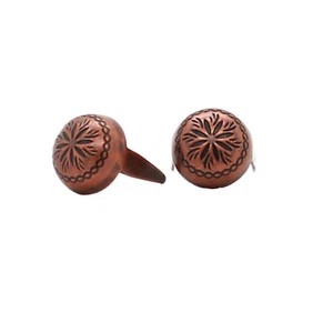 Antique Copper Sunburst 3/8" Diameter Nailhead Spots 100 pk NH20334C Made in USA - Picture 1 of 1
