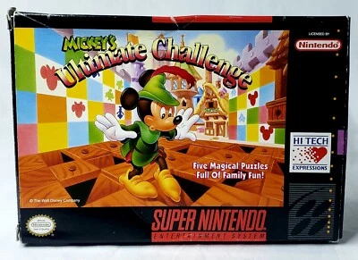 Mickey's Ultimate Challenge (Super Nintendo, 1994) CIB *TESTED & WORKING* - Image 1 of 4
