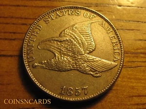 1857 1C Flying Eagle Cent Stronger Strike About Uncirculated Beauty Scarce! - Picture 1 of 3