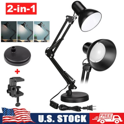 LED Desk Lamp Adjustable Swing Arm Lamp with Clamp Eye-Caring Reading Desk Light - Image 1 of 4
