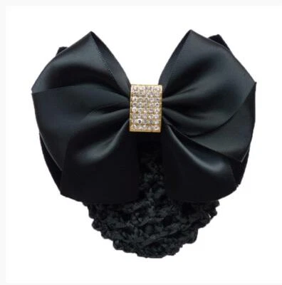1Pcs Women's Hair Clip with Cover Net Bun Bow Barrette Snood Hairnet Accessories - Image 1 of 4