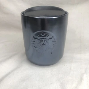 Starbucks Siren Iridescent (Gunmetal) Black Ceramic Double Wall Tumbler 8 oz New - Picture 1 of 7