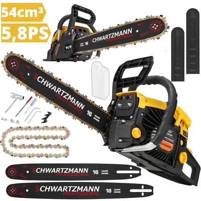 Benzin Kettensäge 5,8 PS Kettensägen Motorkettensäge 54 ccm Motorsäge 45cm Säge - Bild 1 von 4