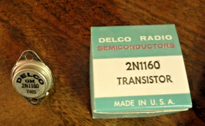 { NOS Delco Radio 2N1160 Transistor - Image 1 of 3