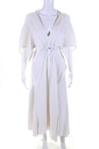 3.1 Phillip Lim Womens Cut Out Crepe Maxi Dress White Size 0  11292063