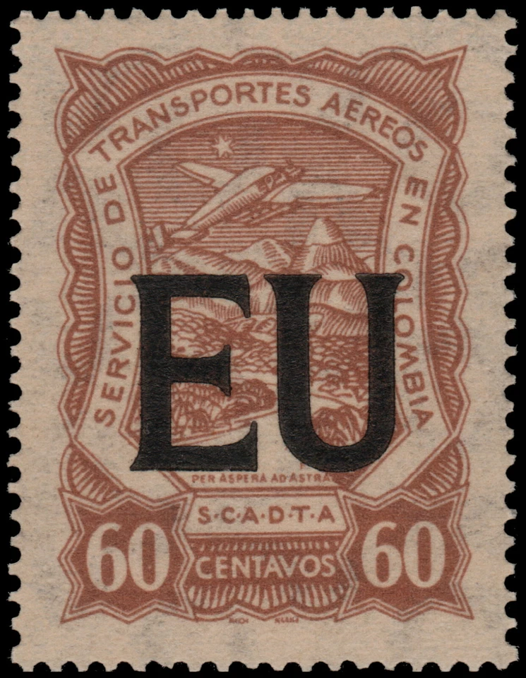✔️ COLÔMBIA SCADTA 1923 - AVIÃO CONSULAR EUA - SC. CLEU56 ** MNH [1SCLA594] - Imagem 1 de 1