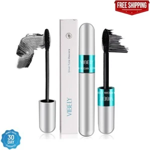 Vibely Mascara 5x Longer Waterproof, 2 in 1 4D Silk Fiber Lash Mascara, Lash Cos - Picture 1 of 7