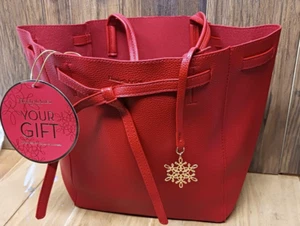 UNUSED ELIZABETH ARDEN Tote Bag Shoulder Purse Red Faux Leather Women's - Picture 1 of 8