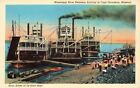 Postcard MO Cape Girardeau Mississippi River Steamers Riverboats Smoke Stacks