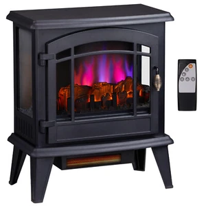 Home Electric Fireplace Heater, 20" Freestanding Fireplace Infrared Stove 1400W - Picture 1 of 10