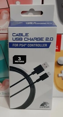 Cavo Charger Micro-USB Panthek 3 mt per Controller PS4 NUOVO SIGILLATO - Immagine 1 di 2
