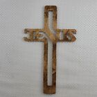 Croix en bois 91⁄2"×51⁄2" scie à rouleaux crucifix en bois artisanal Jésus