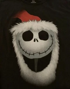 Disney Nightmare Before Christmas Jack Skellington Santa Hat T Shirt Adult Small - Picture 1 of 4