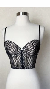 Victoria’s Secret Push-up-Korsett-BH mit Spitze schwarz Größe 32D - Bild 1 von 9