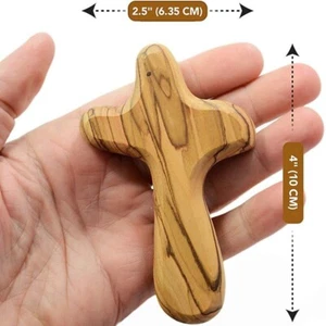 Comfort Palm Cross for Prayer - Holy Land Olive Wood Cross - Picture 1 of 3