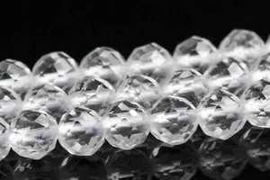 Cuentas sueltas redondas facetadas grado AAA de cuarzo cristalino natural de 4 mm - Imagen 1 de 4