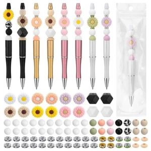 Ballpoint Bead Pens DIY Material Kits School Kids Beaded Pen Bulk Making Kits - Picture 1 of 8