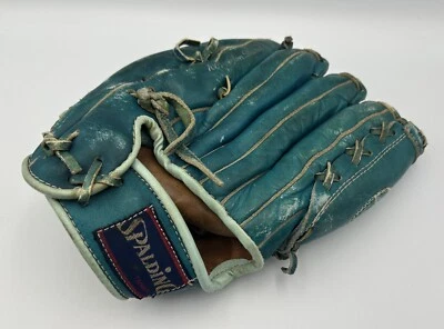 Vintage Youth Spalding Baseball Glove PB-1 Pro 42-8339 RHT Green/Blue Mitt - Image 1 of 4