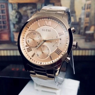 AUTHENTIC GUESS LADIES' SOLAR WATCH ROSE GOLD TONE RRP:$399 U1070L3 Brand New - image 1 of 4