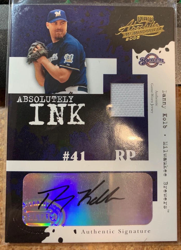 2005 Absolute Absolutely Ink Swatch Double #AI41 Danny Kolb Auto Jersey 32/50 - Image 1 of 1