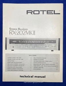 Original Rotel RX-202 MKII Stereo Receiver Technical Manual - Picture 1 of 1