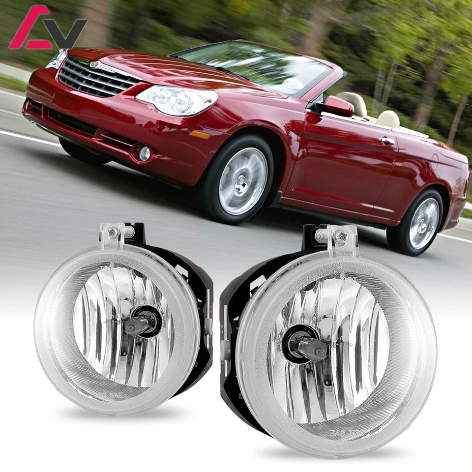 For Chrysler Sebring 2008-2010 Clear Lens Pair Front Bumper Fog Lights Lamps — 第 1/4 张图片