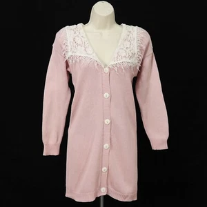 Gunne Sax Jessica McClintock VTG 80's Long Sweater Lace Collar S Small Prairie - Picture 1 of 11