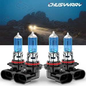 4x 9005 9006 Halogen Combo Headlight Bulbs High Low Beam Kit Extremely White - Picture 1 of 12