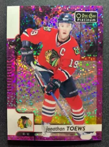 2017-18 O-Pee-Chee Platinum Violet Pixels #125 Jonathan Toews Blackhawks - Picture 1 of 2