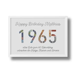 Geldgeschenk zum Geburtstag personalisiertes Geschenk Gutschein Bilderrahmen - Bild 1 von 15