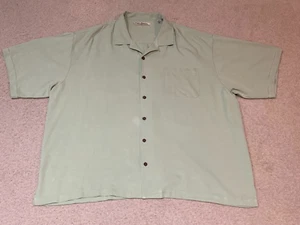 Tommy Bahama Shirt Mens XXL Light Green 100% Silk Hawaiian - Picture 1 of 3