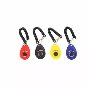 NEW! Multicoloured Pack of 4 Pet Dog Puppy Cat Training Clicker with Wrist Strap - Picture 1 of 5