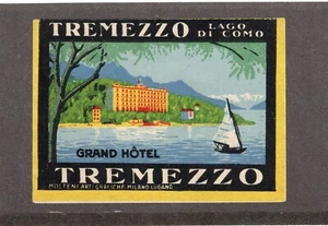 TREMEZZO ITALY GRAND HOTEL BAGGAGE LABEL - Picture 1 of 1