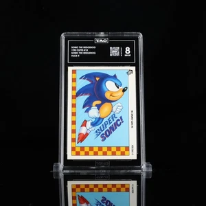 1993 Topps Sonic the Hedgehog “Flick It” #12 TAG 8 NM  Super Sonic Sticker Card - Picture 1 of 4