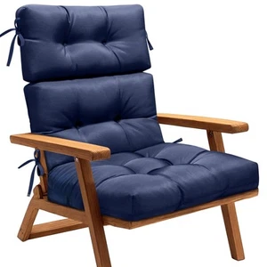 High Back Chair Cushion, Indoor Outdoor Memory Foam Chair Cushion with Ties f... - Picture 1 of 7