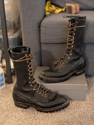 White's Boots Smokejumper Black Sz 10D 12" USA Free Shipping  - Image 1 of 4